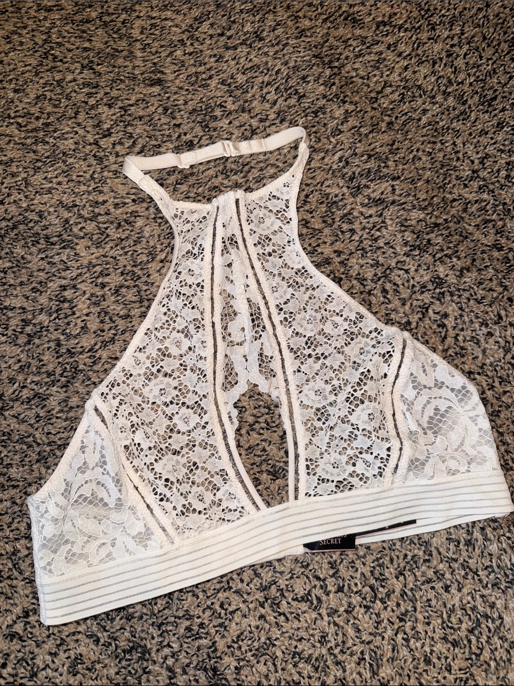 Victoria's Secret White Lace High Neck Bralette